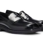 BOSS PENNY-TRIM LOAFERS IN BRUSH-OFF LEATHER